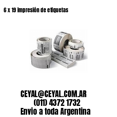 6 x 19 impresión de etiquetas