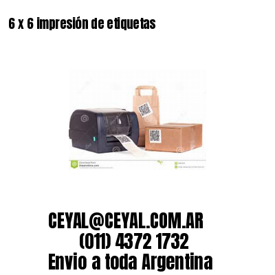 6 x 6 impresión de etiquetas
