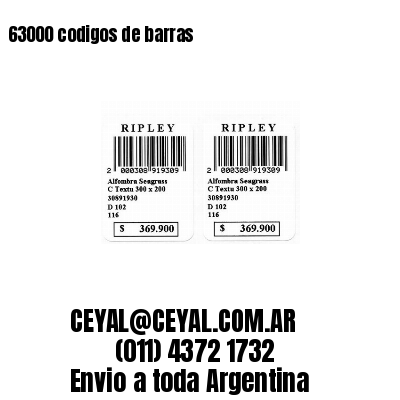 63000 codigos de barras