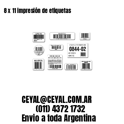 8 x 11 impresión de etiquetas