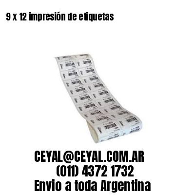 9 x 12 impresión de etiquetas