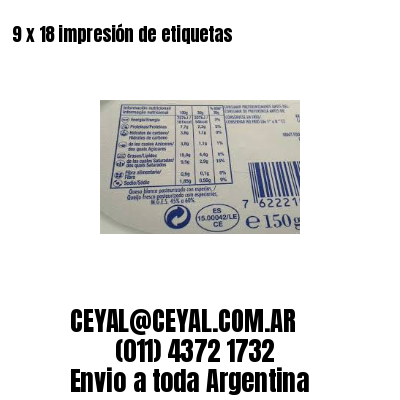 9 x 18 impresión de etiquetas