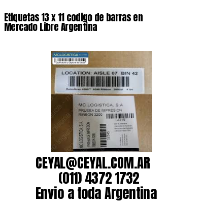 Etiquetas 13 x 11 codigo de barras en Mercado Libre Argentina