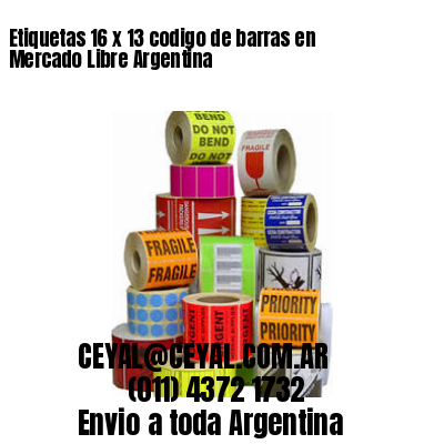 Etiquetas 16 x 13 codigo de barras en Mercado Libre Argentina