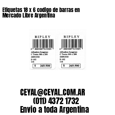Etiquetas 18 x 6 codigo de barras en Mercado Libre Argentina
