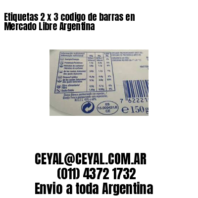 Etiquetas 2 x 3 codigo de barras en Mercado Libre Argentina