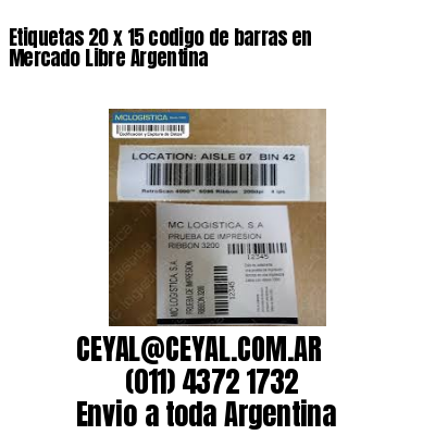 Etiquetas 20 x 15 codigo de barras en Mercado Libre Argentina