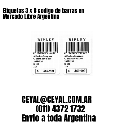 Etiquetas 3 x 8 codigo de barras en Mercado Libre Argentina