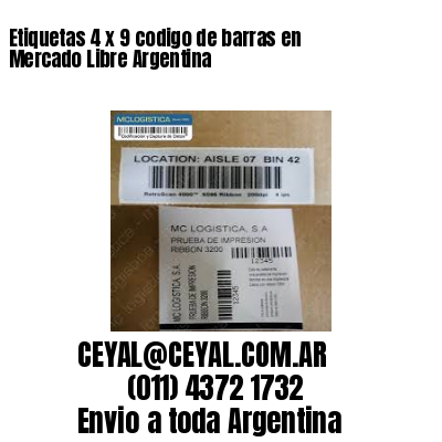 Etiquetas 4 x 9 codigo de barras en Mercado Libre Argentina