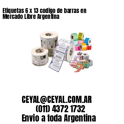 Etiquetas 6 x 13 codigo de barras en Mercado Libre Argentina