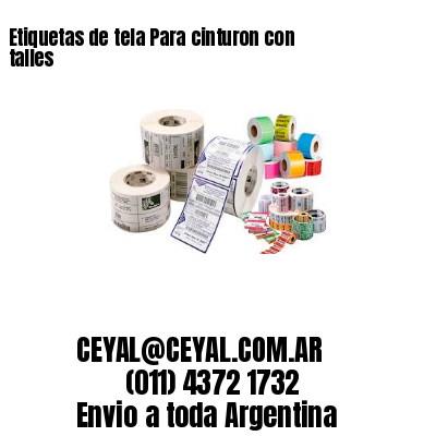 Etiquetas de tela Para cinturon con talles