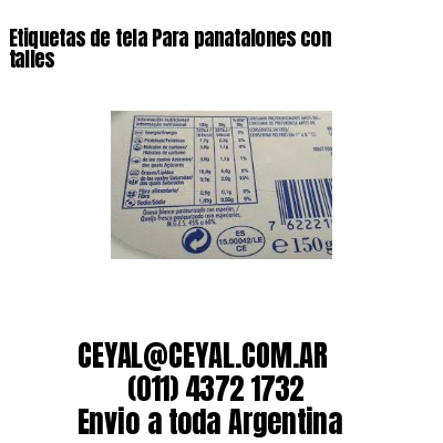 Etiquetas de tela Para panatalones con talles