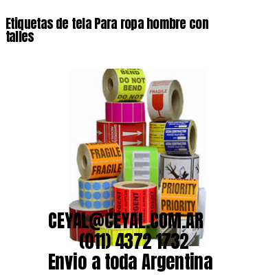 Etiquetas de tela Para ropa hombre con talles