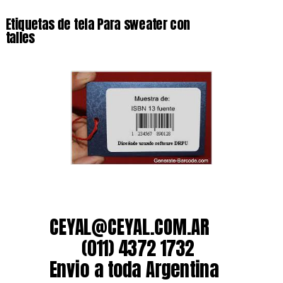 Etiquetas de tela Para sweater con talles