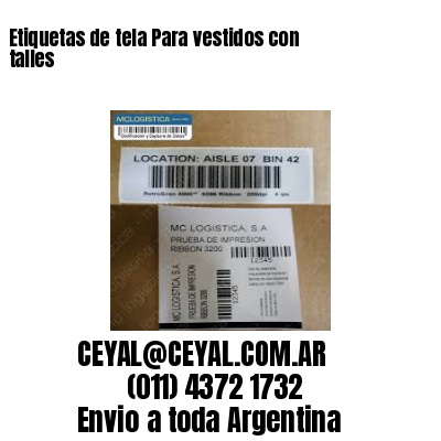 Etiquetas de tela Para vestidos con talles