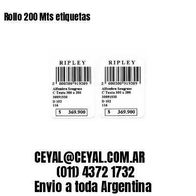 Rollo 200 Mts etiquetas