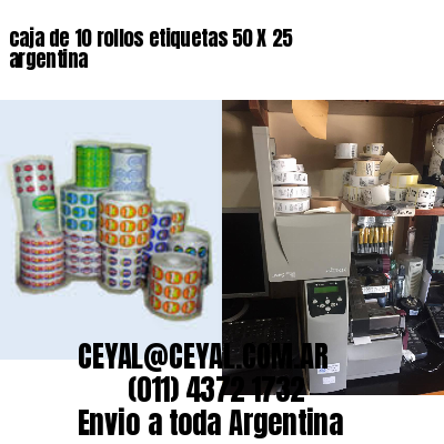 caja de 10 rollos etiquetas 50 X 25 argentina