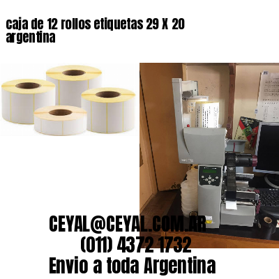 caja de 12 rollos etiquetas 29 X 20 argentina