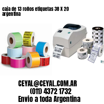 caja de 13 rollos etiquetas 38 X 20 argentina