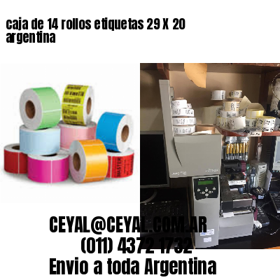 caja de 14 rollos etiquetas 29 X 20 argentina