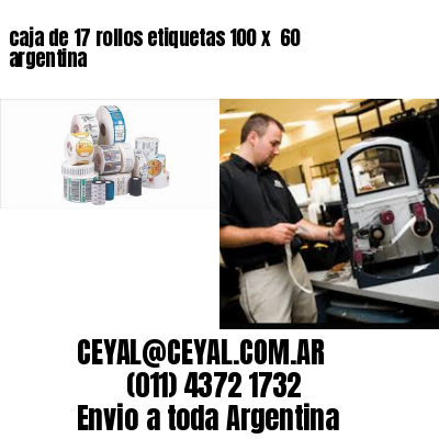 caja de 17 rollos etiquetas 100 x  60 argentina