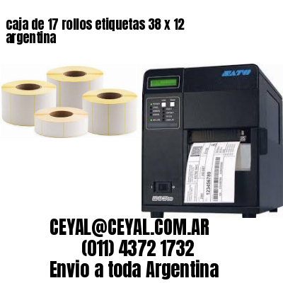 caja de 17 rollos etiquetas 38 x 12 argentina