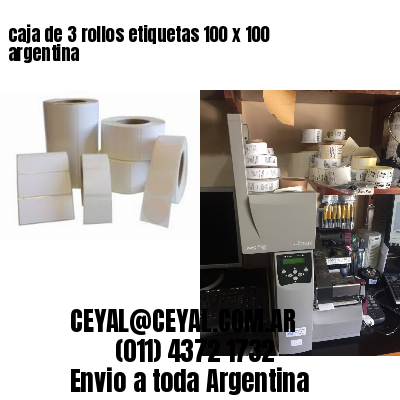 caja de 3 rollos etiquetas 100 x 100 argentina