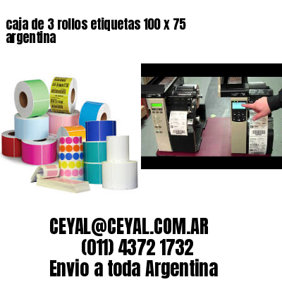 caja de 3 rollos etiquetas 100 x 75 argentina