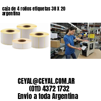 caja de 4 rollos etiquetas 38 X 20 argentina