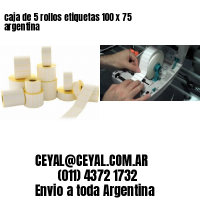 caja de 5 rollos etiquetas 100 x 75 argentina