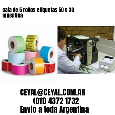 caja de 5 rollos etiquetas 50 x 30 argentina