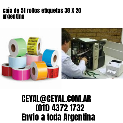 caja de 51 rollos etiquetas 38 X 20 argentina