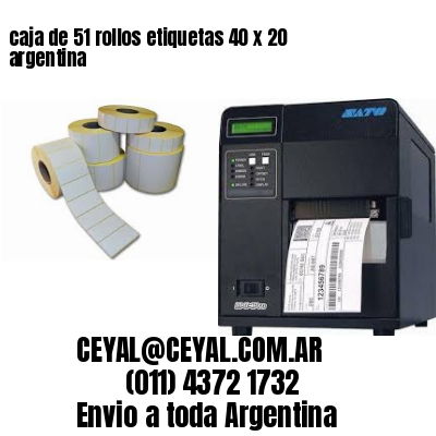 caja de 51 rollos etiquetas 40 x 20 argentina