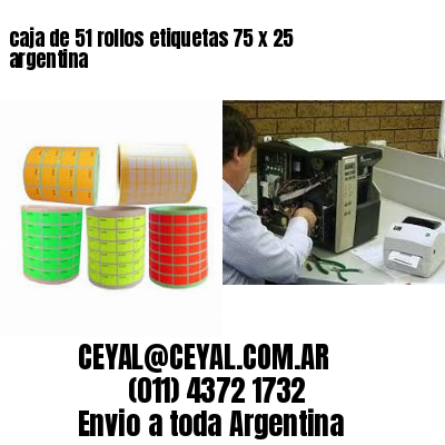 caja de 51 rollos etiquetas 75 x 25 argentina
