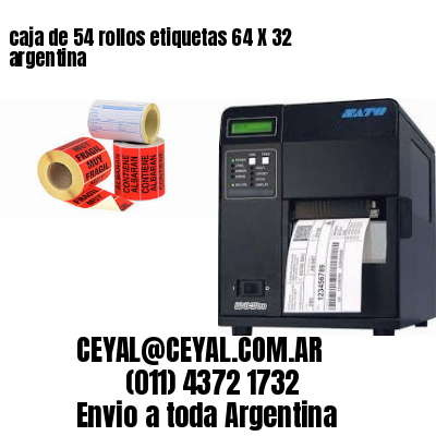 caja de 54 rollos etiquetas 64 X 32 argentina