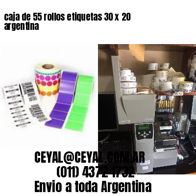 caja de 55 rollos etiquetas 30 x 20 argentina