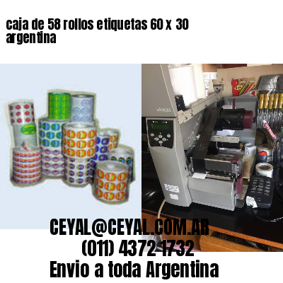 caja de 58 rollos etiquetas 60 x 30 argentina