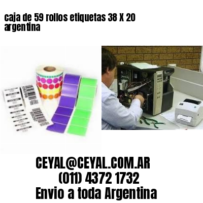 caja de 59 rollos etiquetas 38 X 20 argentina