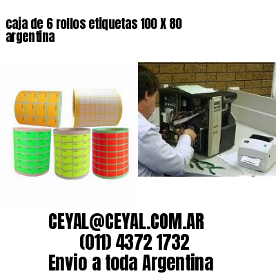 caja de 6 rollos etiquetas 100 X 80 argentina