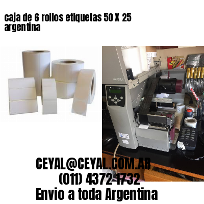 caja de 6 rollos etiquetas 50 X 25 argentina