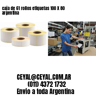 caja de 61 rollos etiquetas 100 X 80 argentina