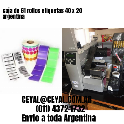 caja de 61 rollos etiquetas 40 x 20 argentina