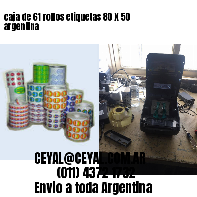 caja de 61 rollos etiquetas 80 X 50 argentina