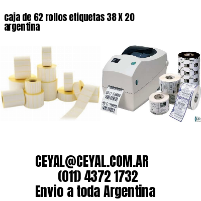 caja de 62 rollos etiquetas 38 X 20 argentina