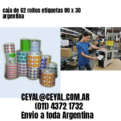 caja de 62 rollos etiquetas 80 x 30 argentina