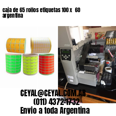 caja de 65 rollos etiquetas 100 x  60 argentina