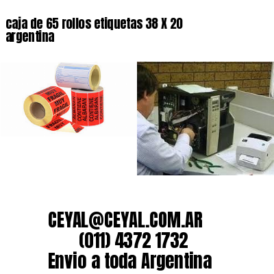 caja de 65 rollos etiquetas 38 X 20 argentina