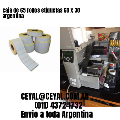 caja de 65 rollos etiquetas 60 x 30 argentina