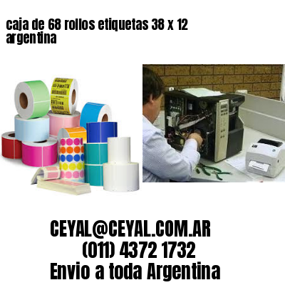 caja de 68 rollos etiquetas 38 x 12 argentina