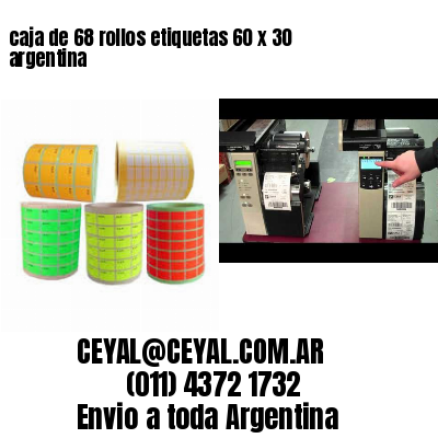 caja de 68 rollos etiquetas 60 x 30 argentina